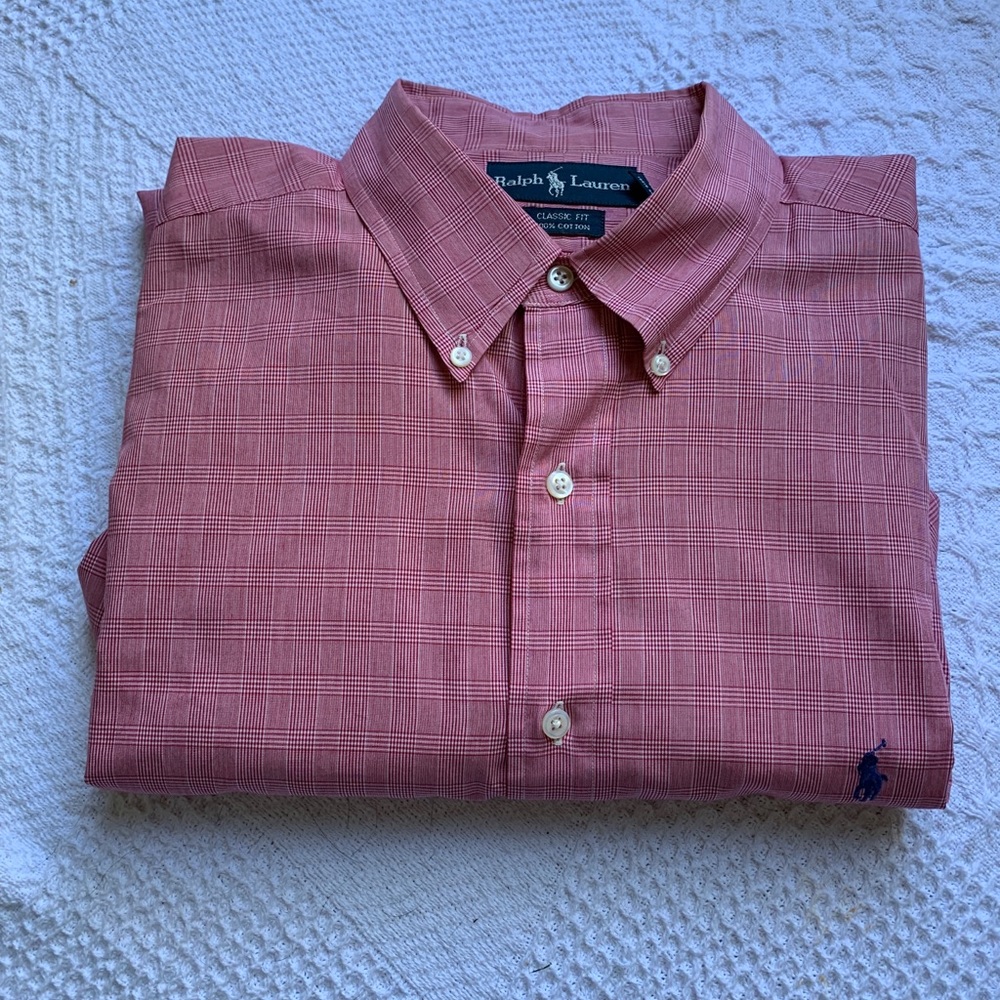 Ralph Lauren Classic Fit red/white 17-1/2, 34/35